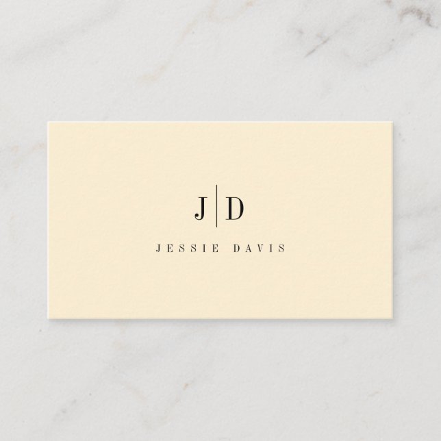 Modern Professional Simple Monogram  Business Card (Front)