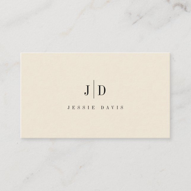 Modern Professional Simple Monogram  Business Card (Front)