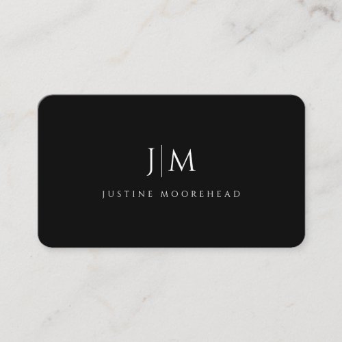 Modern Professional Simple Monogram Minimalist Business Card