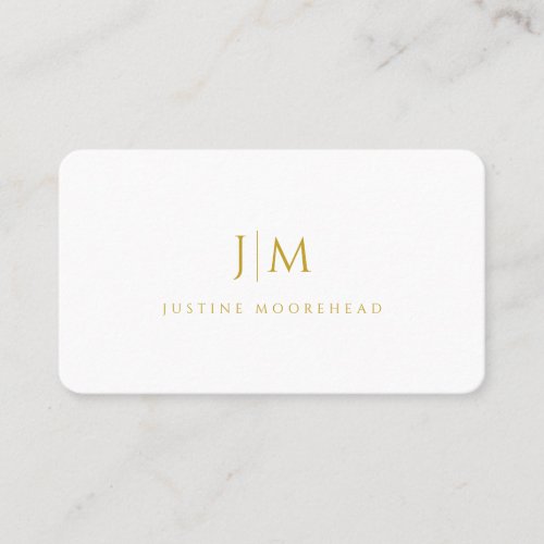 Modern Professional Simple Monogram Minimalist Business Card