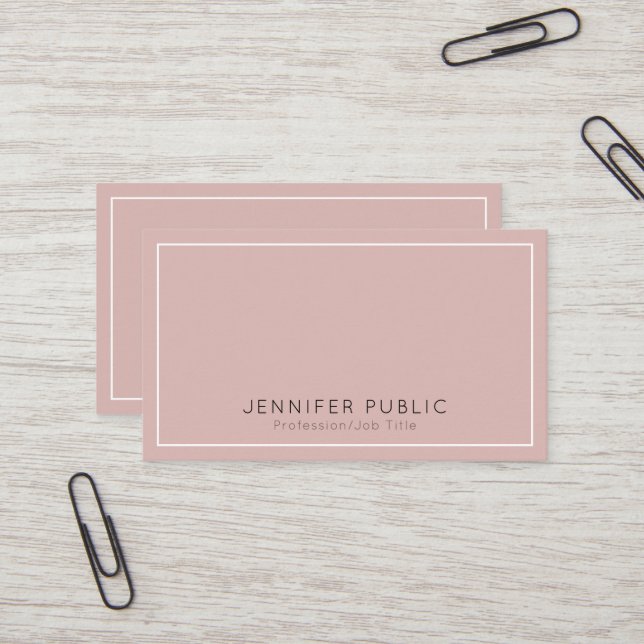 Modern Professional Simple Plain Elegant Colors Business Card (Front/Back In Situ)