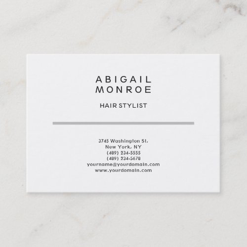 Modern Professional Simple Plain White Template Business Card