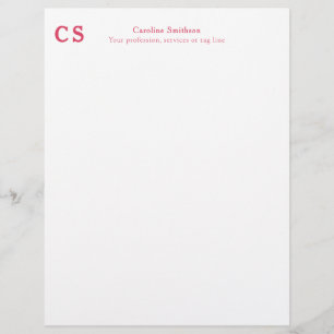 Modern Professional Simple Template Pink-Red Letterhead