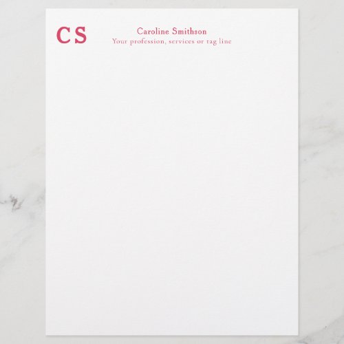 Modern Professional Simple Template Pink_Red Letterhead