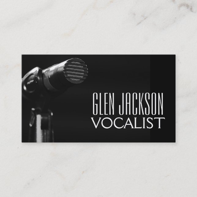 Modern Professional Singer Vocalist Card (Front)