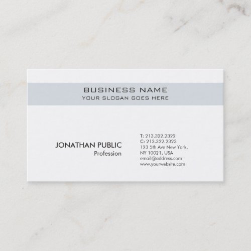 Modern Professional Sleek Trendy Classy Plain Business Card