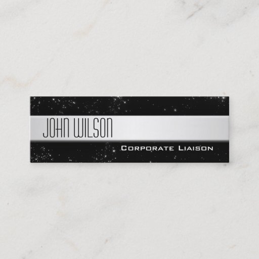 Customizable Modern Professional Slim Line Black Business Cards