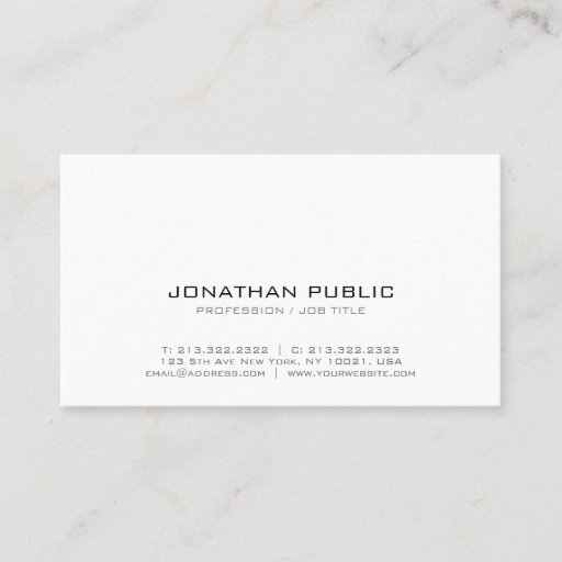 Customizable Modern Professional Smart Creative White Plain Business Card
