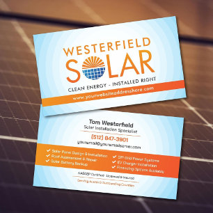 Modern Professional Solar Panel Installation Business Card