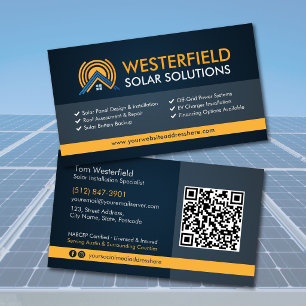 Modern Professional Solar Panel Installation Business Card