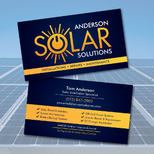Modern Professional Solar Panel Installation Business Card
