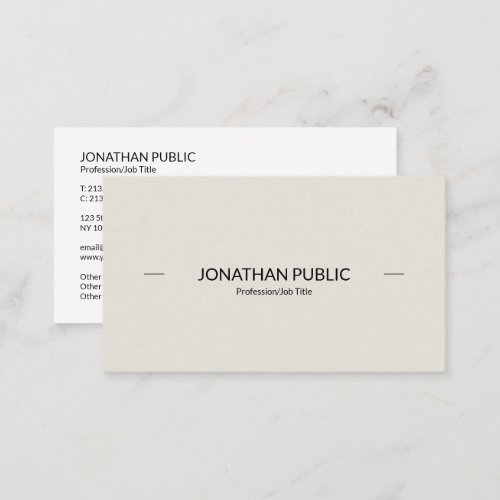 Modern Professional Sophisticated Simple Plain Business Card