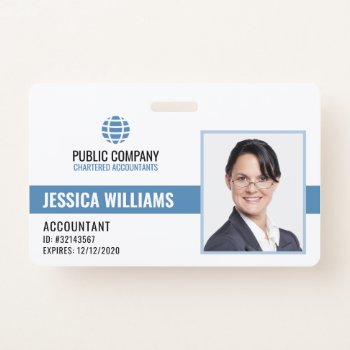 Modern Professional Staff Employee Id Badge by J32Design at Zazzle