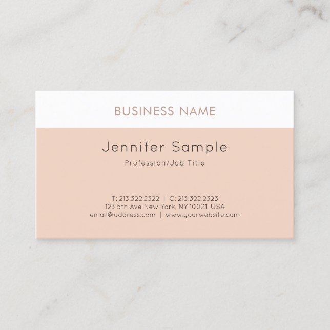 Modern Professional Stylish Clean Luxury Plain Business Card (Front)