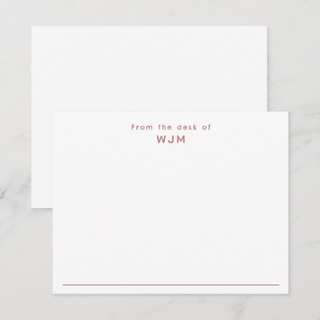 Modern Professional Stylish Correspondence Flat Note Card (Front/Back)
