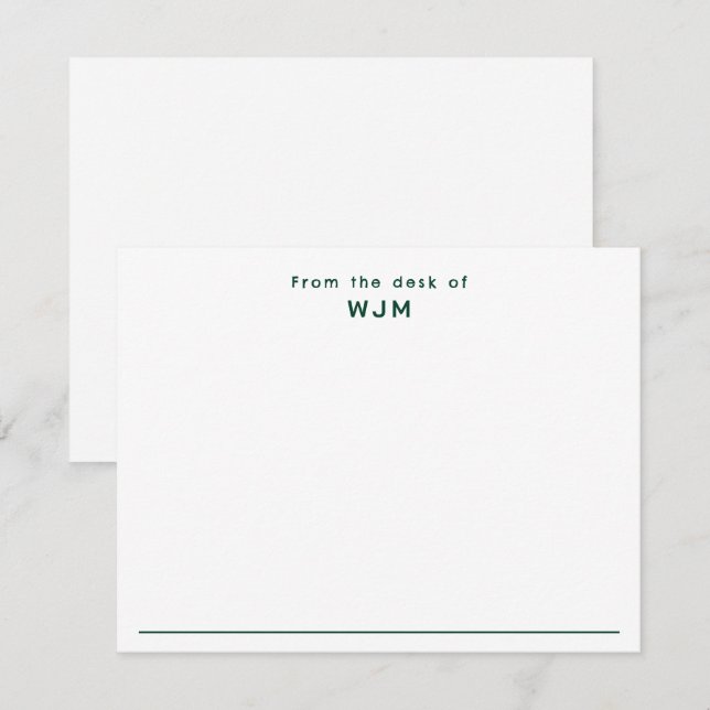 Modern Professional Stylish Correspondence Flat Note Card (Front/Back)