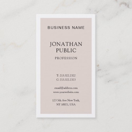 Modern Professional Stylish Design Sleek Plain Business Card