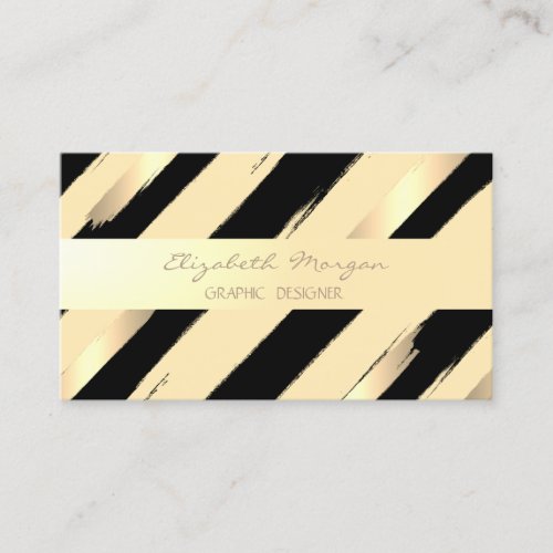 Modern Professional Stylish StripesFaux Gold Business Card