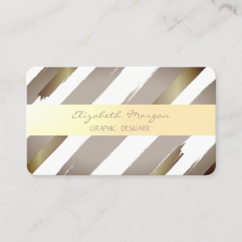 Modern Professional Stylish StripesFaux Gold Business Card