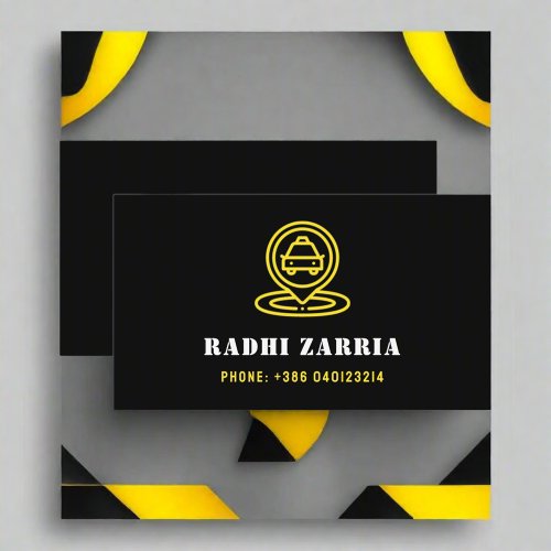  Modern Professional Taxi Driver Black  Yellow  Business Card