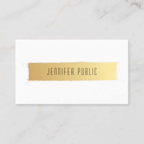 Modern Professional Template Luxurious Gold White Business Card