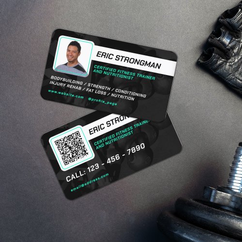 Modern professional trainer profile photo business card