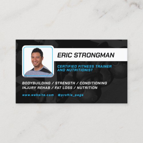 Modern professional trainer profile photo business card