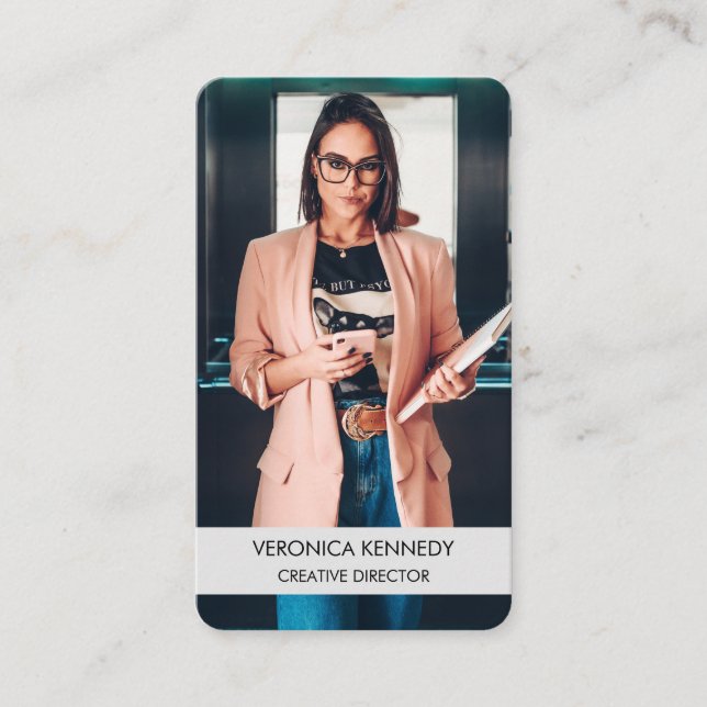 Modern Professional Trendy Business Photo  Business Card (Front)