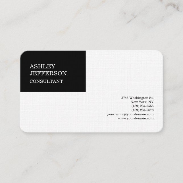 Modern Professional Trendy Minimalist Elegant Business Card (Front)