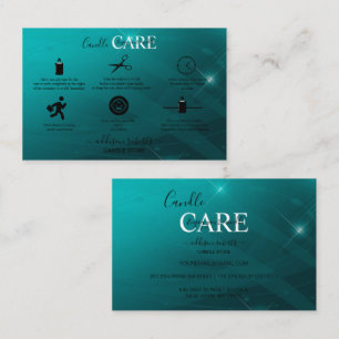 Modern Professional Turquoise Candle Care Business Card