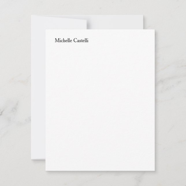 Modern Professional Unique Add Your Name Note Card (Front)