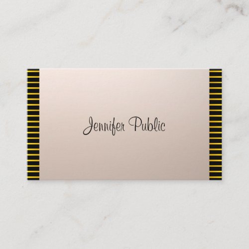Modern Professional Unique Elegant Gold Stripes Business Card