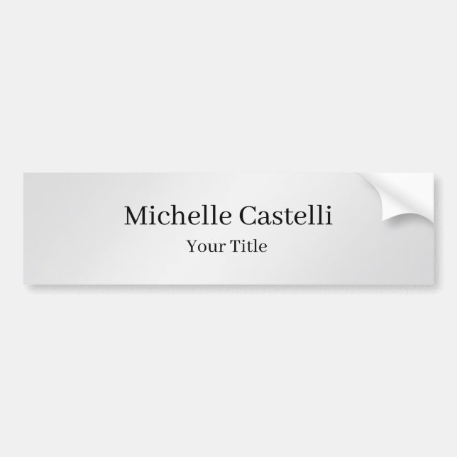 Modern Professional Unique Soft Grey Bumper Sticker (Front)