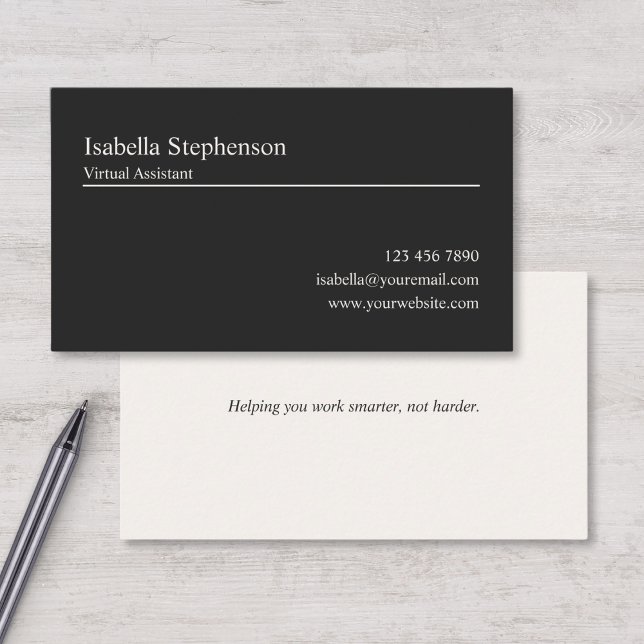 Modern Professional Virtual Assistant Consultant  Business Card (Creator Uploaded)