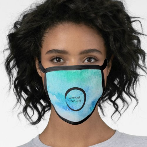 Modern professional watercolor splatter logo face mask