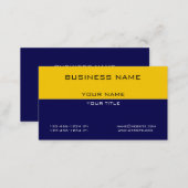 Modern Professional Yellow Navy Blue Business Business Card (Front/Back)