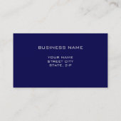 Modern Professional Yellow Navy Blue Business Business Card (Back)