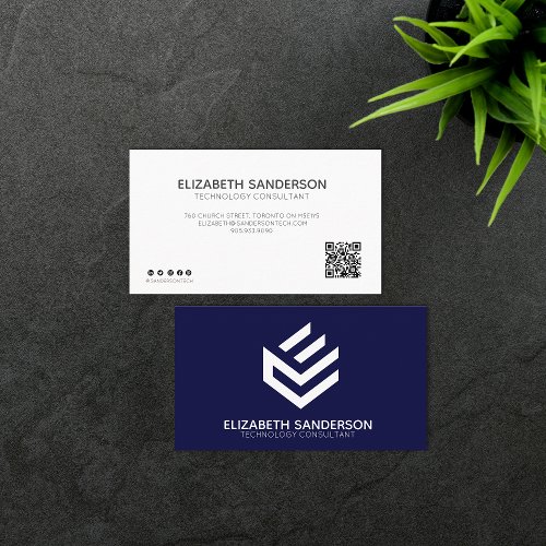 Modern Professional YOUR QR CODE Business Card