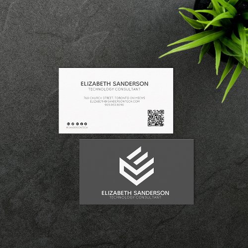 Modern Professional YOUR QR CODE Business Card