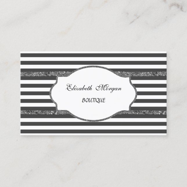 Modern Proffesional Striped Business Card (Front)