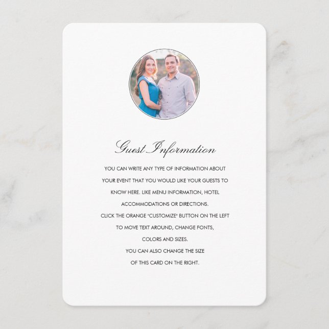 Modern Profile Directions/Information Card (Front)