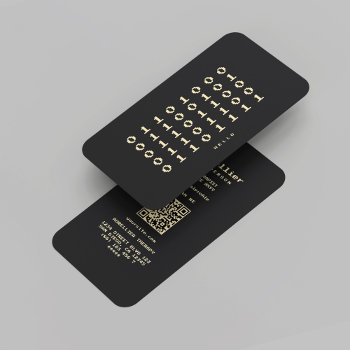 Modern Programmer Coder Software Binary Black Gold Business Card by GOODSY at Zazzle