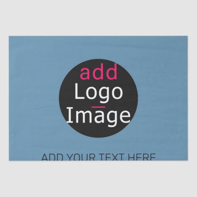 Modern Promo Customizable Business Dusty Blue Wrap Tissue Paper (Front)