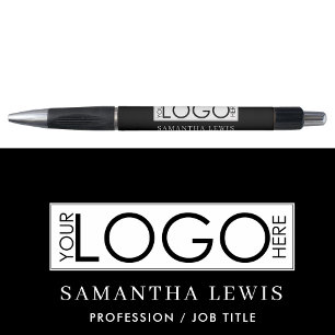 Modern Promotional Business Logo & Text Black Pen