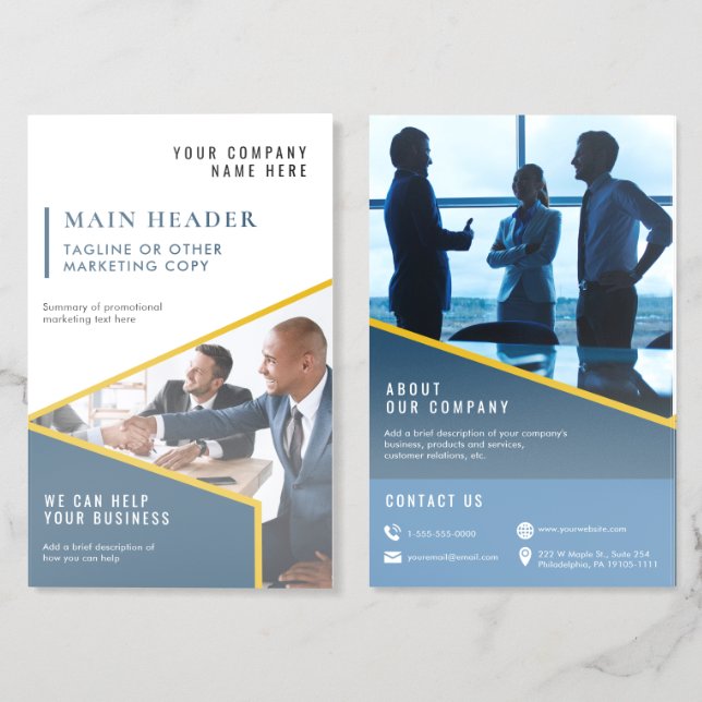 Modern Promotional Business Marketing Bi-Fold Brochure