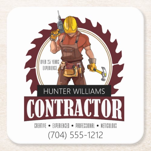 Modern Promotional Contractor Company Square Paper Coaster