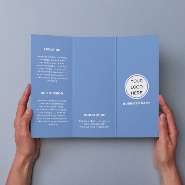 Modern Promotional Logo Blue Trifold Brochure (Creator Uploaded)