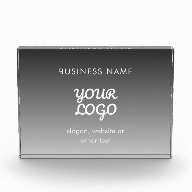 Modern Promotional Logo & Text | Editable Color Acrylic Award (Front)