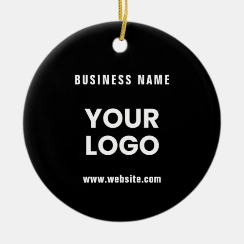 Modern Promotional Logo  Text  Editable Color Ceramic Ornament