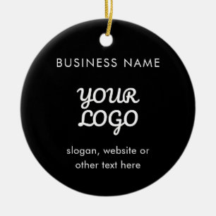 Modern Promotional Logo & Text Editable Color Ceramic Ornament